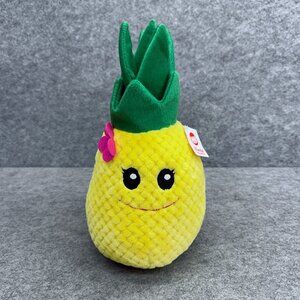 Fiesta Mai Tai Pineapple Plush 14" Yellow Tropical Fruit Smiling Face Flower NEW